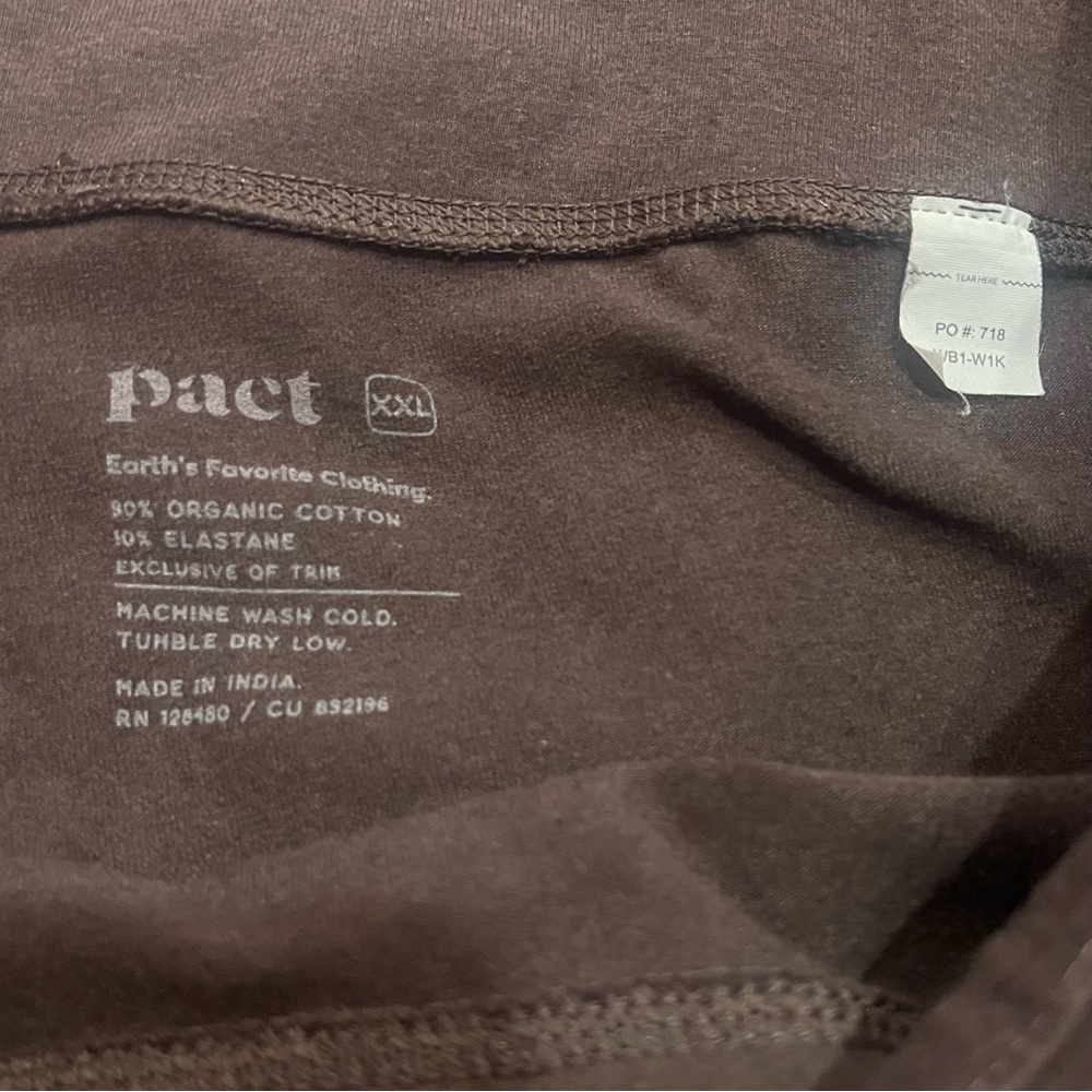 Pact Organic Leggings Brown Skinny Ankle Eco Friendly Athleisure Size XXL - Picture 4 of 8